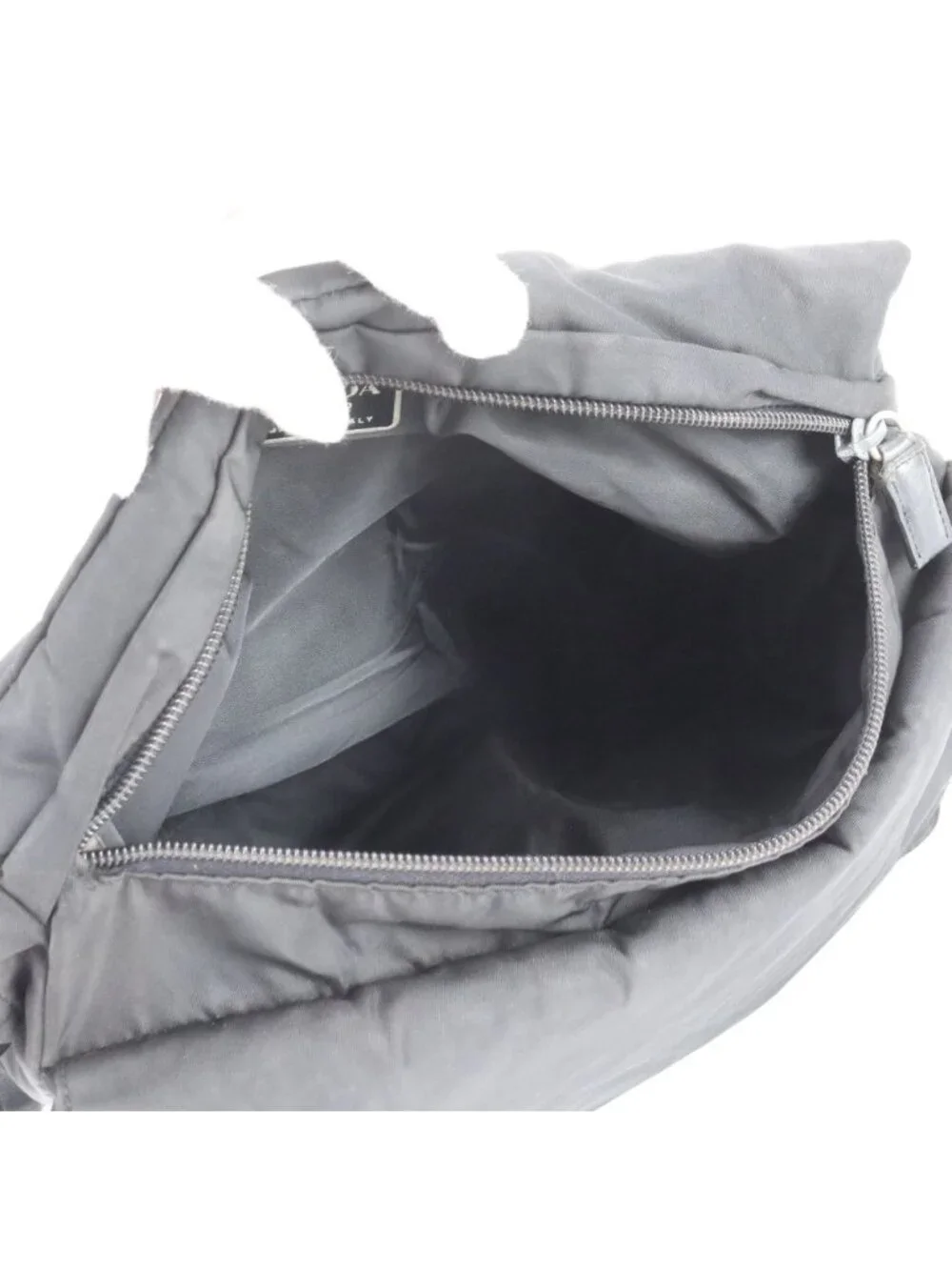 Prada Tessuto Nylon Triangle Logo Leather Shoulder Bag Crossbody